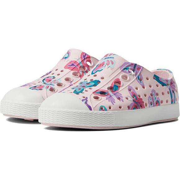 Native Kids' Girl's Pink Jefferson Butterfly Print Slip On Sneaker Shoes Size 13 - Picture 1 of 10